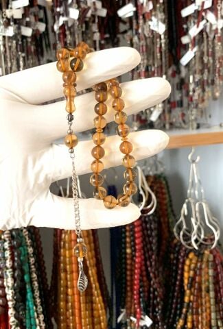 SIKMA KEHRİBAR SARI KÜRE MODEL TESBİH