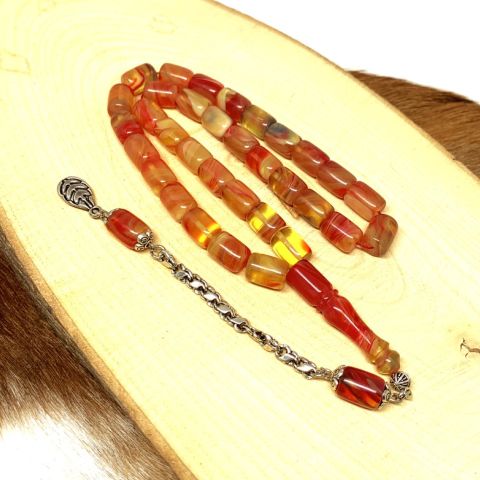 SIKMA KEHRİBAR TURUNCU KAPSÜL MODEL TESBİH