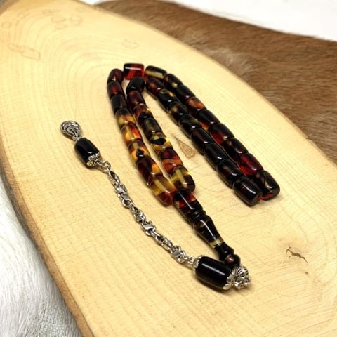 SIKMA KEHRİBAR KIRMIZI-SARI KAPSÜL MODEL TESBİH