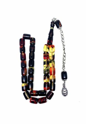 SIKMA KEHRİBAR KIRMIZI-SARI KAPSÜL MODEL TESBİH