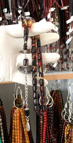 SIKMA KEHRİBAR KIRMIZI-SARI KAPSÜL MODEL TESBİH