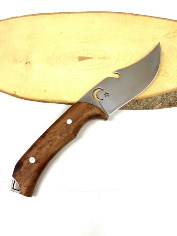 BIÇAK CEVİZ AĞACINDAN TÜRKİYE BAYRAK İŞLEMELİ