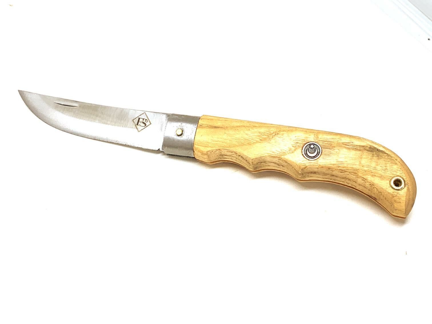 ÇAKI AY YILDIZ İŞLEMELİ CEVİZ AĞACINDAN KABZA