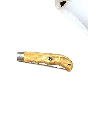 ÇAKI AY YILDIZ İŞLEMELİ CEVİZ AĞACINDAN KABZA