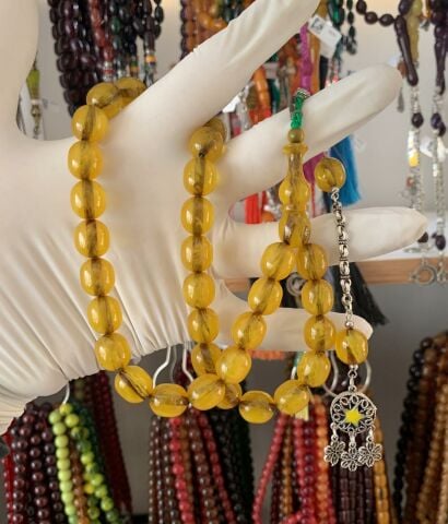 OSMANLI BENZETME SIKMA KEHEİBAR SARI BEYZİ MODEL TESBİH