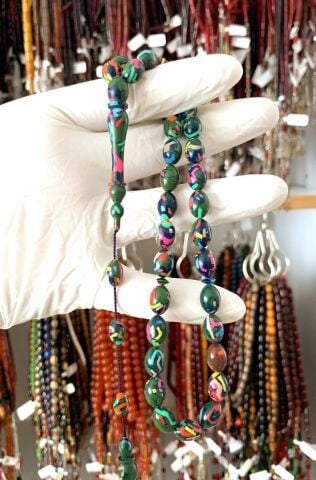 ARİZONA KERTENKELE DESENLİ GALALİT BEYZİ TESBİH