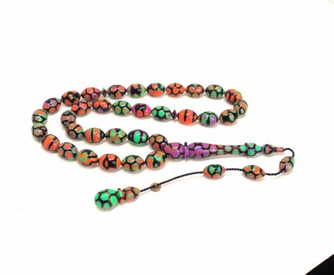 ARİZONA KERTENKELE DESENLİ GALALİT BEYZİ MODEL TESBİH